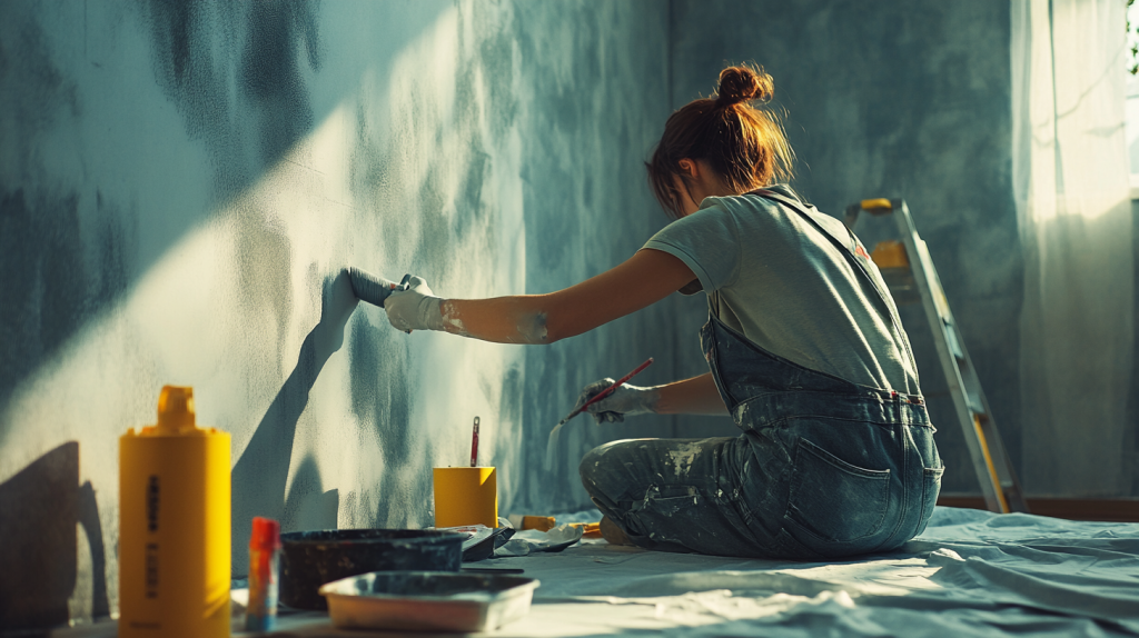 dégager les angles pour une deuxième couche de peinture