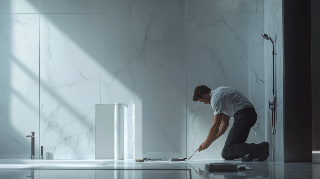 installation d'un pommeau de douche