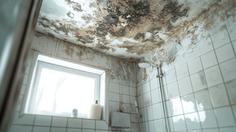 moisissure au plafond salle de bain malgré VMC