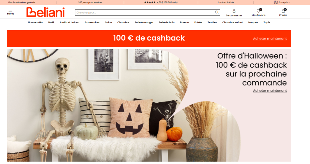 avis sur le site de décoration et ameublement Beliani