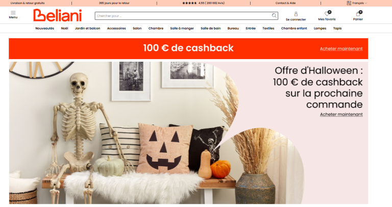 avis sur le site de décoration et ameublement Beliani