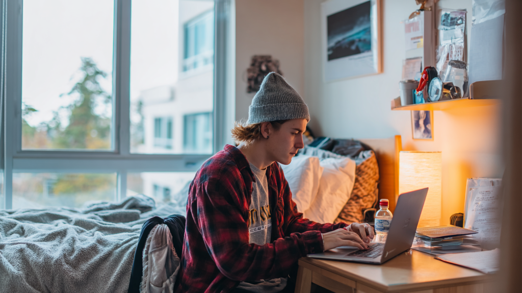 Un étudiant cherche un logement CROUS sur le site de Lokaviz