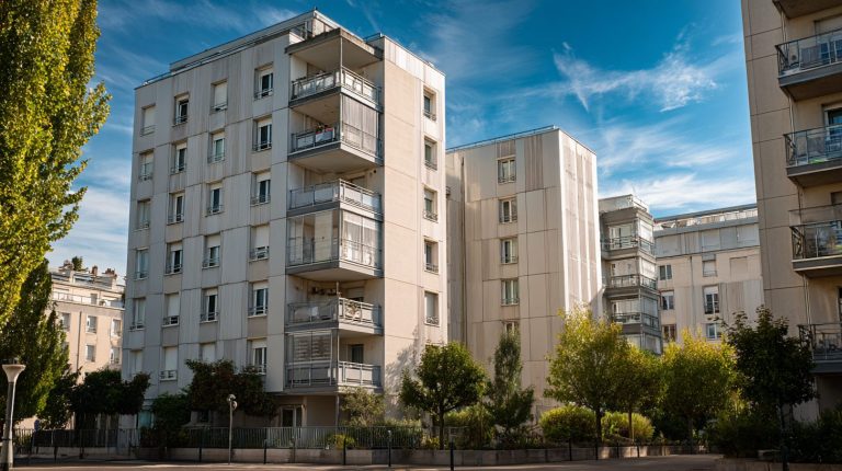 DPE collectif d’une copropriété en France avec immeuble résidentiel et diagnostic énergétique